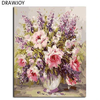 

Flower No Frame Pictures Painting By Numbers DIY Digital Canvas Oil Painting Home Decor For Living Room Wall Art GX9580 40*50cm