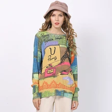 Autumn Winter Fashion Printed Sweater Women O Neck Long Sleeve Ladies Casual Knitted Pullovers Female Loose Jumpers 2020 Truien Autumn Winter Fashion Printed Sweater Women O Neck Long Sleeve Ladies Casual Knitted Pullovers Female Loose Jumpers 2020 Truien