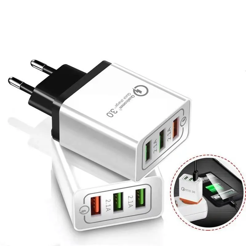 EU AC/DC 5V 2A USB Universal Adapter Power Supply USB Charger Mobile Phone AC TO DC 220V TO 5V Power Adapter Supply DC 5V 3 Port