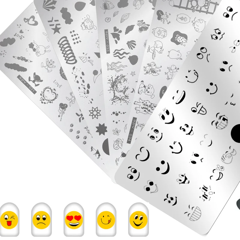 

SPV Collection Nail Stamp Plate 6x12cm Nail Stencil Sticker Stamp Starfish Rose phiz Nail Art Stamp Polish Image Stamp Template