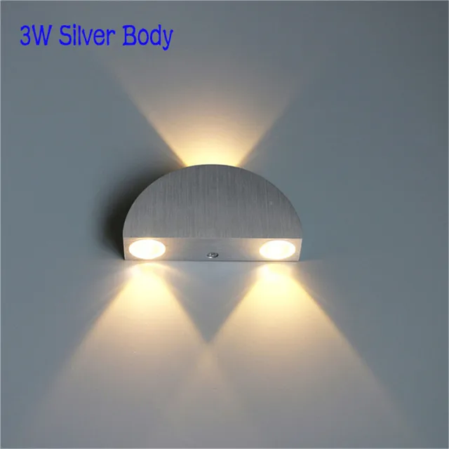 LED Indoor Lighting Wall Lamp Modern Home Lighting Decoration Sconce Aluminum Lamp AC 85-265V For Bath Corridor NR-183 3W Silver Body