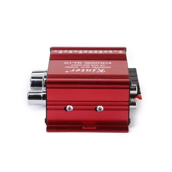 

Red Mini Hi-Fi MP3 Audio Ste Amplifier For Car Marine Home DC 12V-15V