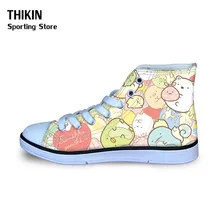 Тикин милый мультфильм Sumikko гураши печати девушки парусиновая прогулочная обувь розовый детей на шнуровке Спортивные кроссовки осенние детские ботинки