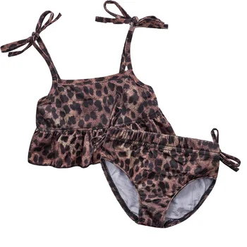 

Children's swimwear 2020 girl's leopard swimsuit two piece fashion Kids Girl Beach Wear Trend Kids Summer Cute swimsuit YZ20004