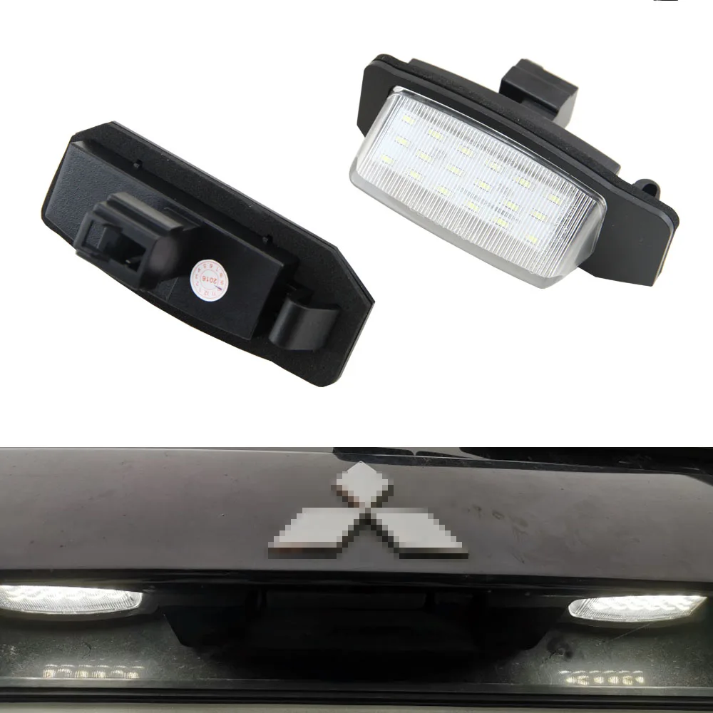 For Mitsubishi OUTLANDER XL(CW) 2006-2012 LED number License Plate Lights lamps for Lancer Sportback 2008~2012 Car accessories