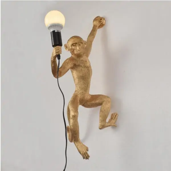 Günstig Harz Schwarz Weiß Affe Anhänger Licht Für Wohnzimmer Lampen Kunst Parlor Studie Zimmer Led leuchten glanz Mit E27 Dimmen led lampe