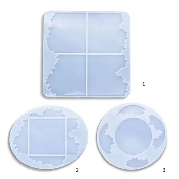 

Transparent Silicone Irregular Wave Coaster Cup Mat Resin Mold Jewelry Making Epoxy Craft Mould For Home DIY Tool Accessories