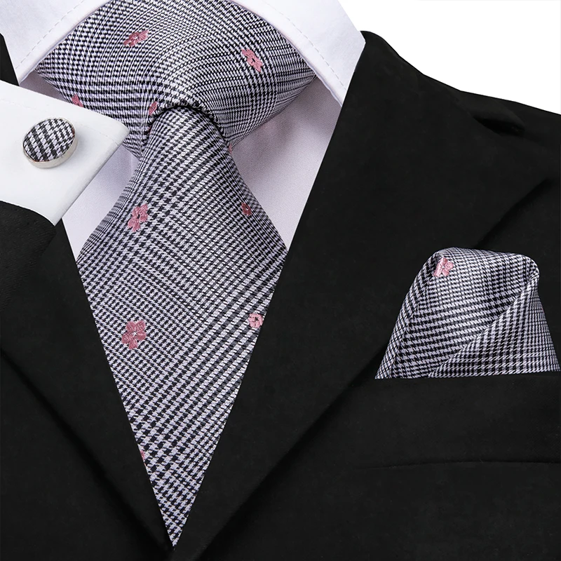 Hi-Tie галстук мужской шелковый галстук красные цветочные галстуки для мужчин белые черные полосы свадебные деловые тканые шотландские Галстуки SN-3219 - Цвет: SN-3222