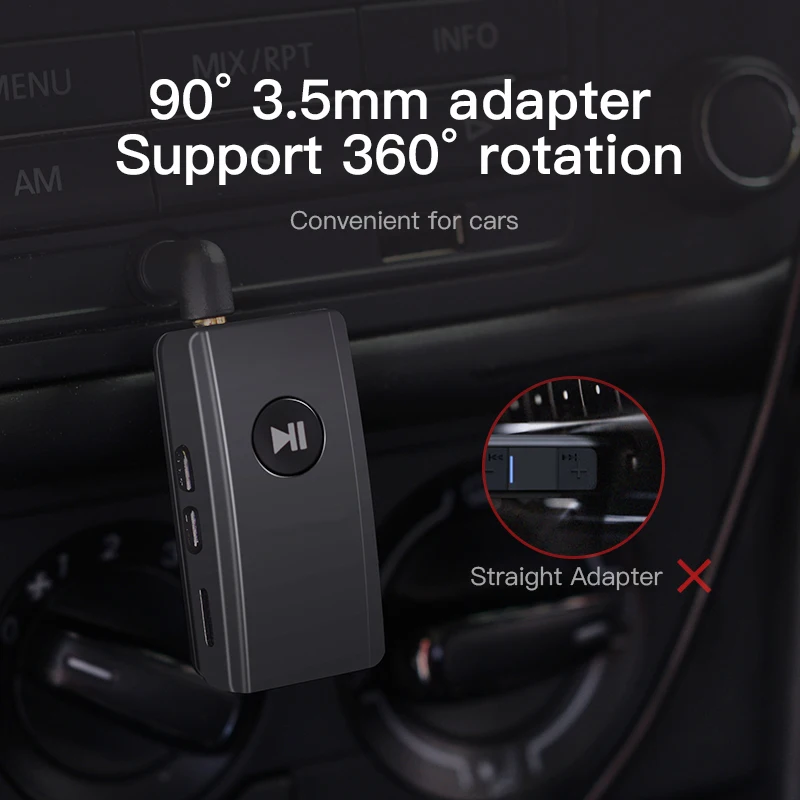 Portable Bluetooth 4 2 Receiver Mini Wireless Stereo Aux 3 5mm Audio Receiver Music Adapter for Earphone Headphone MP3 with clip