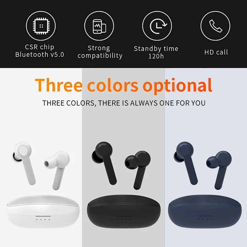 Bluetooth 5,0 наушники TWS Беспроводные наушники с зарядным внешним аккумулятором Встроенный микрофон спортивные наушники для бега