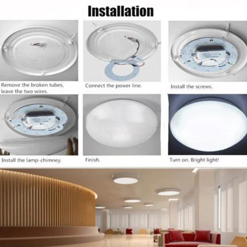LED Panel Light 6W 12W 15W 18W  No Flicker Circle Shaped Light Fixtures Board For Ceiling Light Source Brightness Light Board