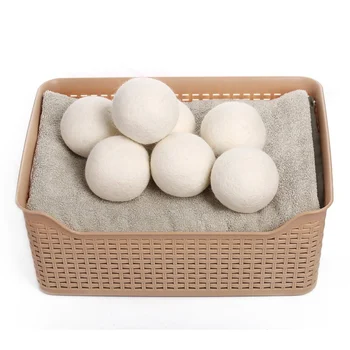 

6pcs Laundry Clean Ball Reusable Natural Organic Fabric Softener Ball Premium Organic Wool Dryer Balls Baby Safe Unscent