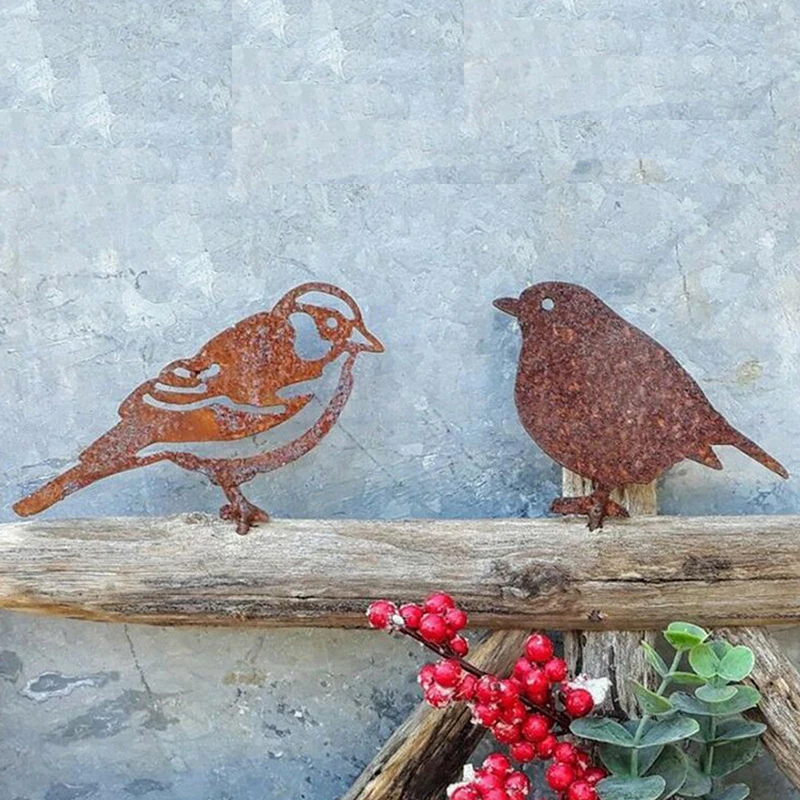 SilhouUP d'oiseau en métal rouillé, décoration de clôture de jardin, pic de  calcul, jardinage, pays, art de la cour en métal, acier, 4 pièces -  AliExpress