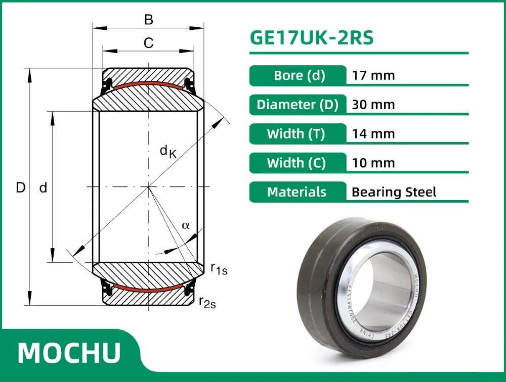 GE17UK-2RS MOCHU BEARINGS 5