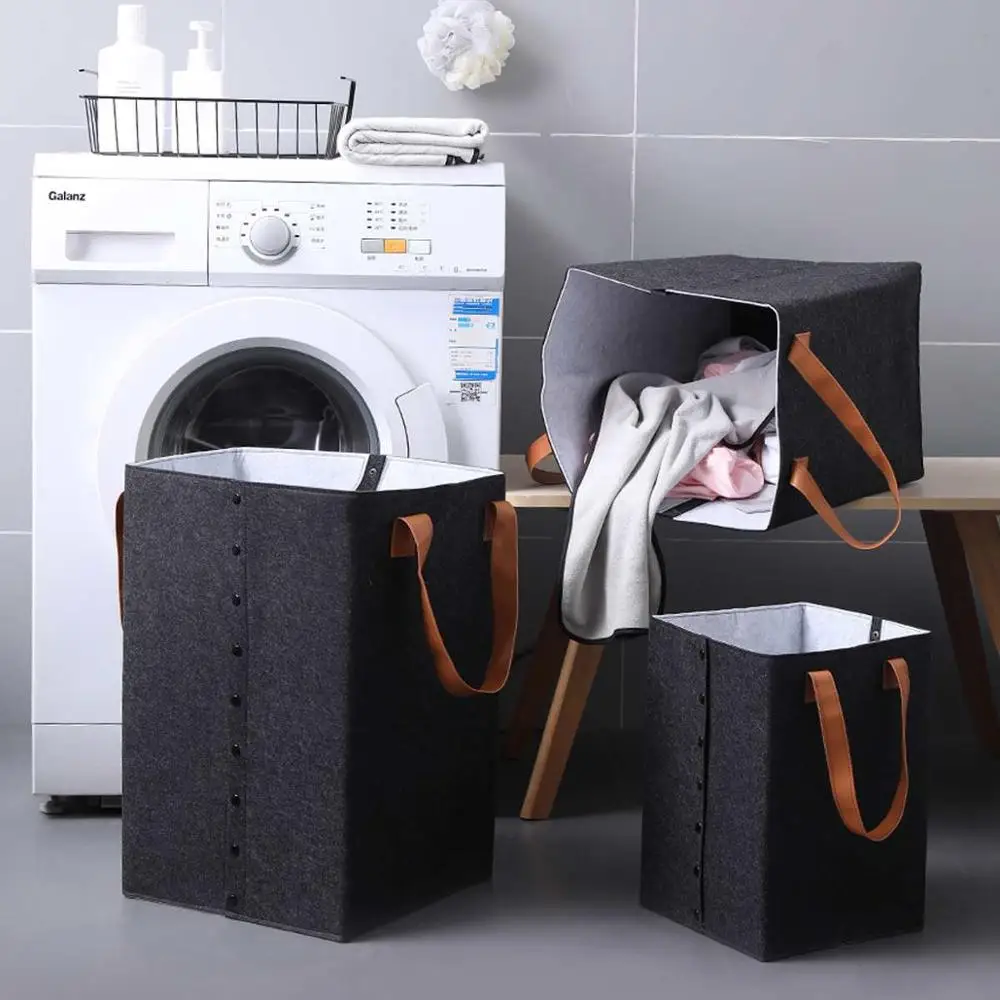 Foldable Laundry Basket Hamper Washing Clothes Organizer Bag Storage Basket Bin 
