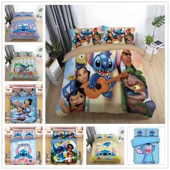 

Cartoon Lilo and Stitch Bedding Set Single Double Twin Full Queen King Size Cartoon Girls Bed Cover Pillow Cases Room Decor