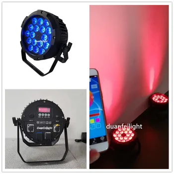 

high power high bright waterproof rgbwauv led flat par 18x18w 6in1 rgbwauv par led wifi remote