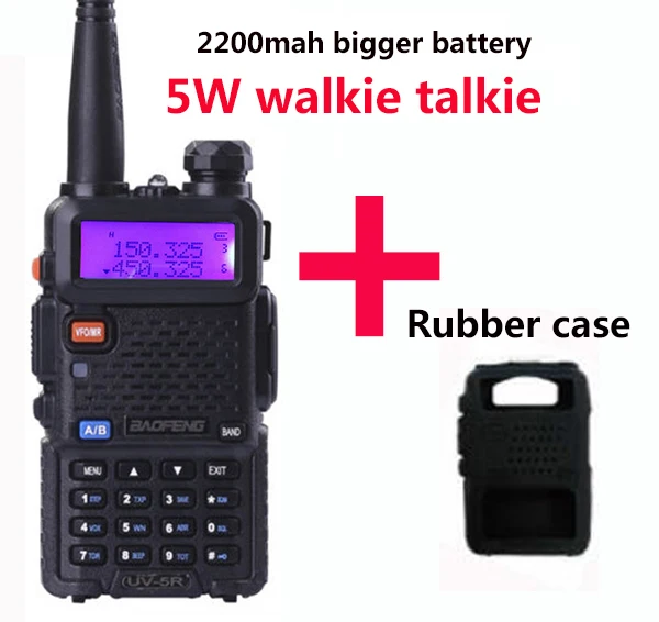 baufeng uv5r uv 5r+ 2200mah uv 5r baofeng 8w midland talkie-walkie 10 км 5 км walki taki vhf uhf портативный west ham cb радио - Цвет: add rubber case