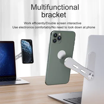 

For Laptop Smartphone Stand Anti Slip Dual Screen Durable Modern Portable Magnetic Cellphone Mount Mobile Phone Holder Expansion