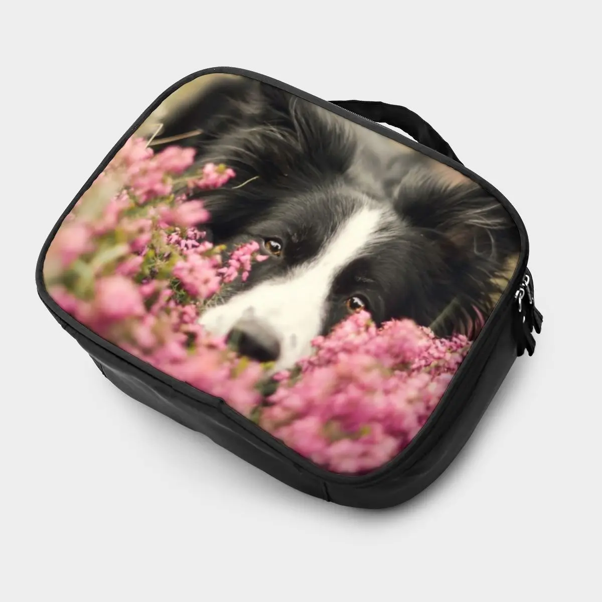 

WHEREISART Border Collie Print Makeup Travel Beauty Cosmetic Case For Make Up Bolso Mujer Storage Bag Nail Tool Box Suitcases