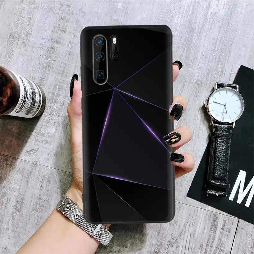 Черный светильник, темные цифры, черный чехол, чехол для телефона huawei mate 30 20 10 P30 P20 P10 Pro Lite P Smart Z, Роскошный чехол