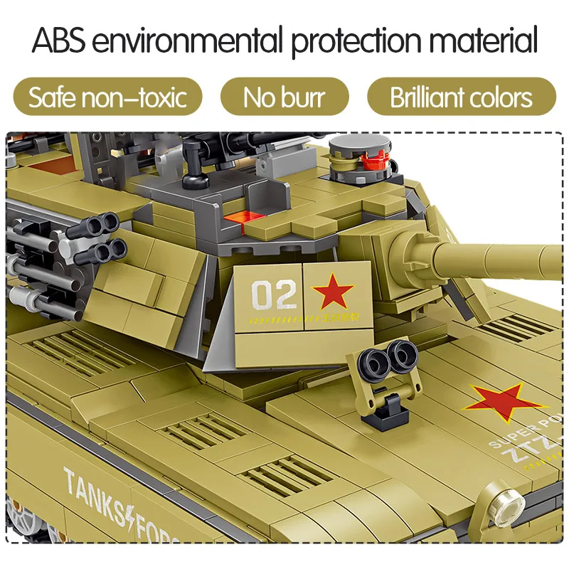 Дешево 1065 Шт Военный Китай 96а основной боевой танк строительные блоки Совместимые Legoing армейский солдат оружие кирпичи развивающие игрушки для ма...