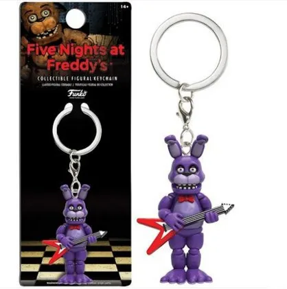 Five Nights at Freddys брелок фигурки игрушки Аниме ПВХ 5 см FNAF Фредди Бонни брелок кольцо Хэллоуин игрушки для детей