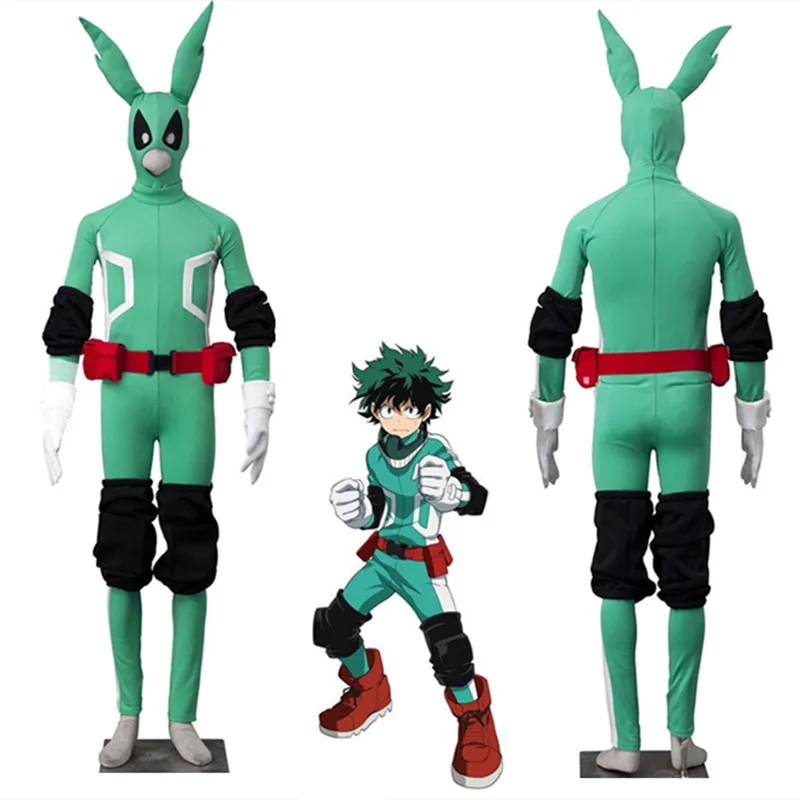 

2019 Anime Boku no Hero Academia deku Battle suit Midoriya Izuku Jumpsuits Rompers Cosplay Costume Halloween adult child Costume