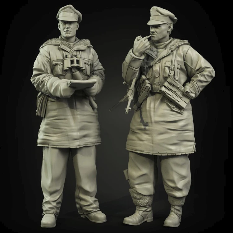 Масштаб 1/35 Неокрашенная полимерная фигурка командиров 2 фигурки GK | Игрушки и