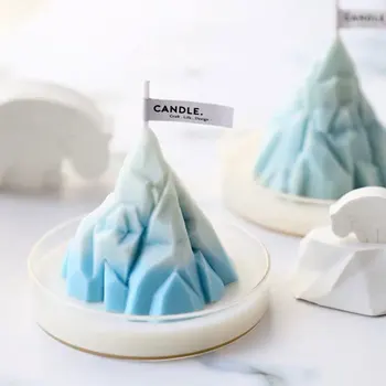 

Creative iceberg shape candle mold silicone handmade candle making mountain shape design candle wax mold