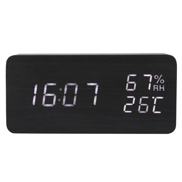 Modern Led Alarm Clock Temperature Humidity Electronic Desktop Digital Table Clocks | Дом и сад