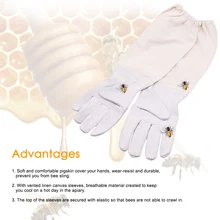 Перчатки для пчеловодства защитные рукава дышащие овчины и ткани Профессиональные перчатки для пчеловодства защитные рукава