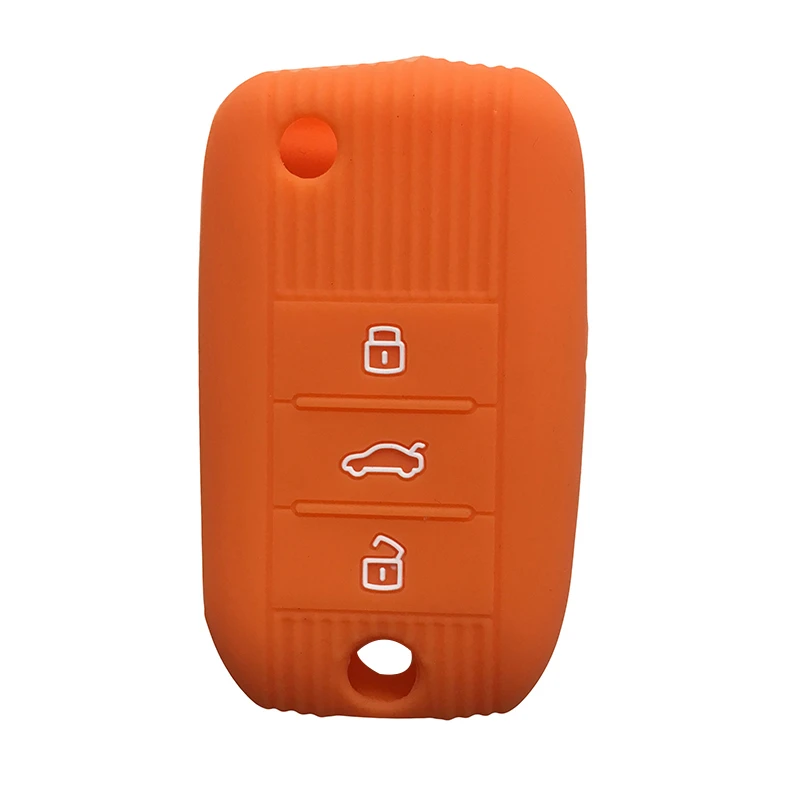 Силикагель автомобильный чехол для ключей Mg Zs верхний слой кожаный резиновый флип-ключ чехол для пульта дистанционного управления для брелока сигнализация флип-ключ - Название цвета: orange