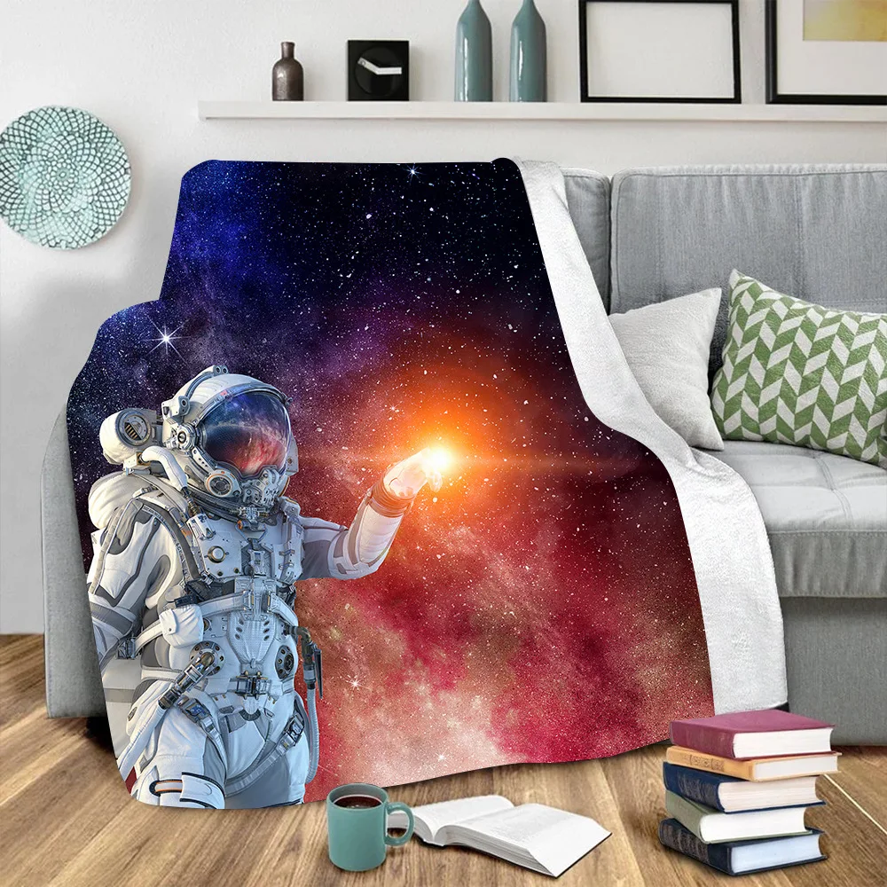 

Galaxy Astronaut 3D Printed fleece blanket for Beds Hiking Picnic Thick Quilt Fashionable Bedspread Sherpa Throw Blanket 08