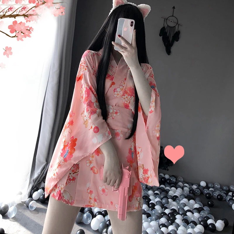 LILICOCHAN Japanese Kimono Sexy Cosplay Outfit For Women Traditional Style Robe Yukata Costumes Pajamas Soft Silk Belt 2pcs Set Pink -Zentai shop online H5b235c2f063b404a9bf39ff13bd6bfdac.jpg
