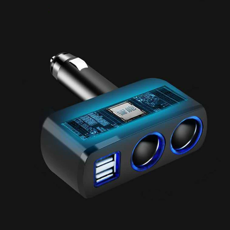 Двойной USB зарядное устройство 2 Way розетка для автомобильного прикуривателя сплиттер адаптер DC 12 V/24 V Универсальный EM88
