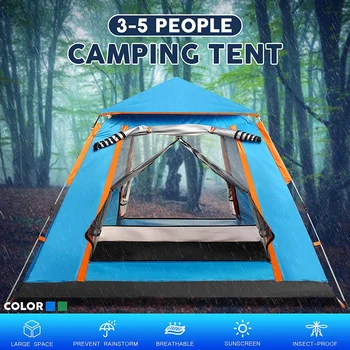 

Automatic Outdoor Camping Tent Wild Big Tent 3-5 person Family Ventilation awning Fast Setup Protable Tent for Hiking Travel