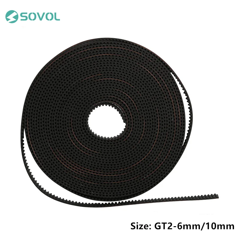 Оригинальный 1 м GT2 открытый ремень ГРМ шириной 6 мм/10 мм черный резиновый для