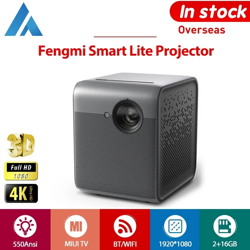 Xiaomi Fengmi Smart Lite Проектор 3D Full HD 1080P 4K 550Ansi DLP Android 2 ГБ 16 MIUI TV HDMI Bluetooth WIFI Умный домашний