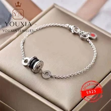 

1:1 Customized 925 Sterling Silver Spiral Pattern Rose Gold And White Gold With Logo Fashion Personality Classic Bracelet