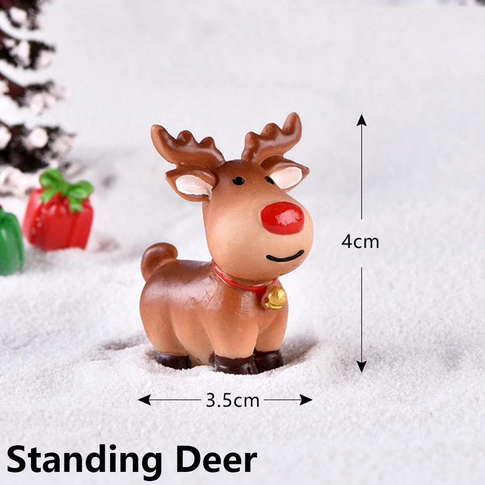 Standing Deer Рождественский орнамент подарок микро бонсай для пейзажа сказочное украшение для дома, сада фигурка снеговика Мини Санта Клаус рождественские украшения - Цвет: Standing Deer
