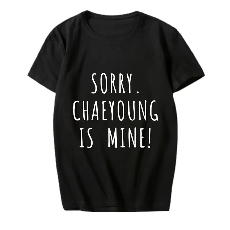 Дважды жаль IS MINE Момо TZUYU Мина NAYEON с О образным вырезом короткий рукав Футболка Kpop
