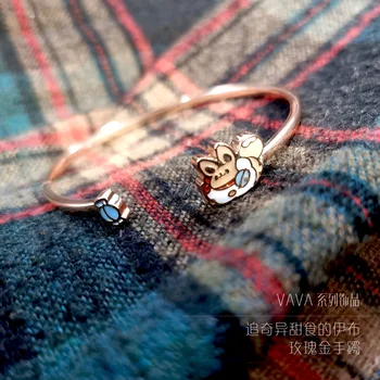 

Anime Pokemon Eevee sweetmeat Gold Plating Cute Bracelet Rose Gold wristband Cosplay Props Xmas Gift