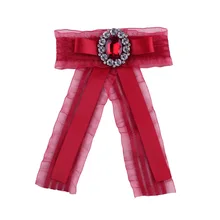 Галстук-бабочка из полиэстера Для женщин для взрослых в Корейском стиле рубашка Колледж подарки Мода темперамент с украшением в виде кристаллов булавки с бантом простые классические Мода