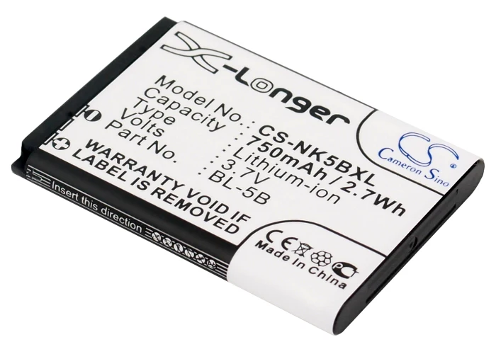 Обновленная батарея Cameron Sino для Topblue TB-521 V2.0 bluetooth 750 mAh/2.78Wh
