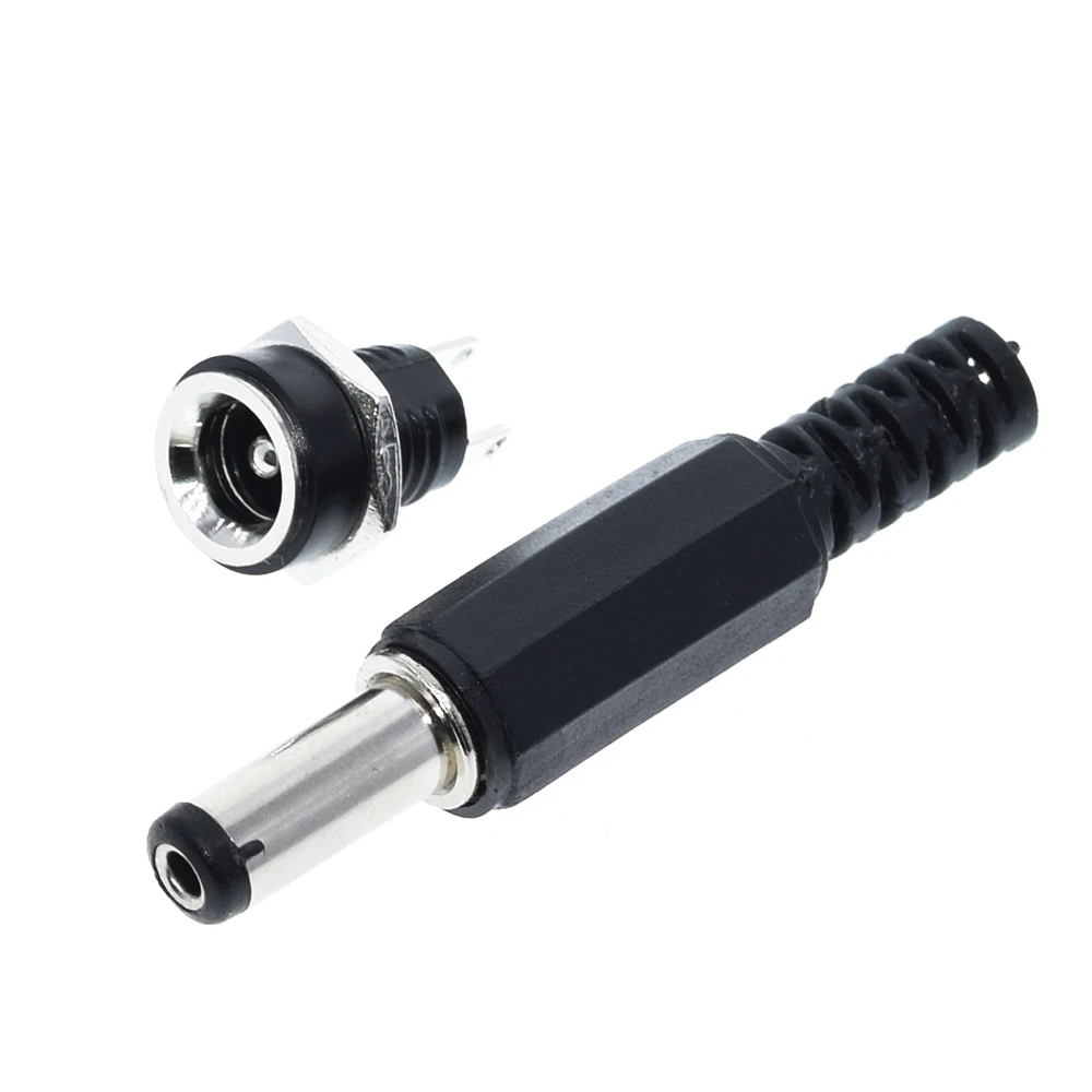 10PCS 5Pair DC Power Stecker pin 2,1x5,5mm Weibliche Stecker Jack + Stecker Jack Buchse adapter DC-022B – Detail 3