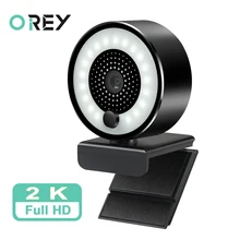 Webcam 2K Full HD Web Cam era işık mikrofon ile USB Web Cam için PC bilgisayar Mac dizüstü YouTube Skype Video canlı yayın