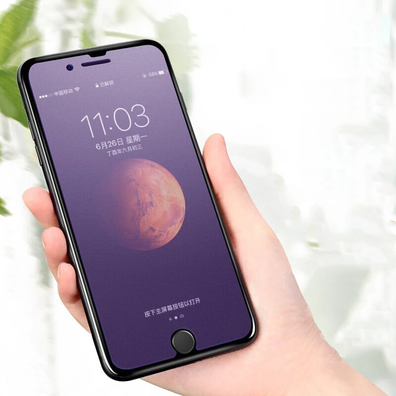 Матовое закаленное стекло с защитой от синего света для iPhone 6 7 8 Plus 9H матовая
