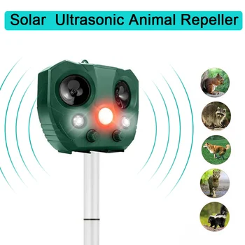 

Ultrasonic Animal Repeller Built-in Rechargeable Solar Battery Dog Cat Deterrent Repellent Outdoor Garden Pest Control Supplies
