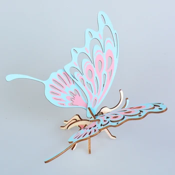 

Butterfly Wooden 3D Puzzles children's Enlightenment DIY Toys Handmade Materials Monterssori Educational For Kids Toys